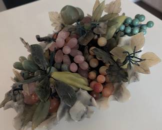 Item #121 Bowl of fruit made from marble and jadeite $188