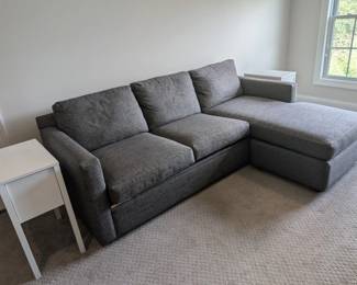 Item # 124 Crate and Barrel sofa with Chaise 90" x 35" 64" $128 (Sleeper mechanism has been removed)