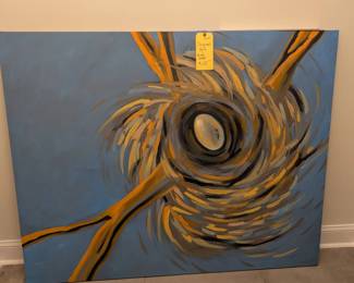 Item # 120 "The Nest" painting by local artist. 5' x 4' $128