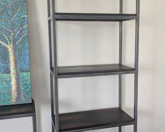 Item #108 Bassett iron and wood shelving unit 62" x 15" x 29" $498 (2 available)