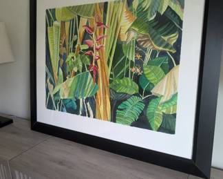 Item # 102. Framed art on cloth medium 41" x 34" $88