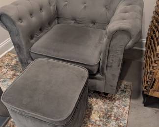 Item #117 Gray storage ottoman $48