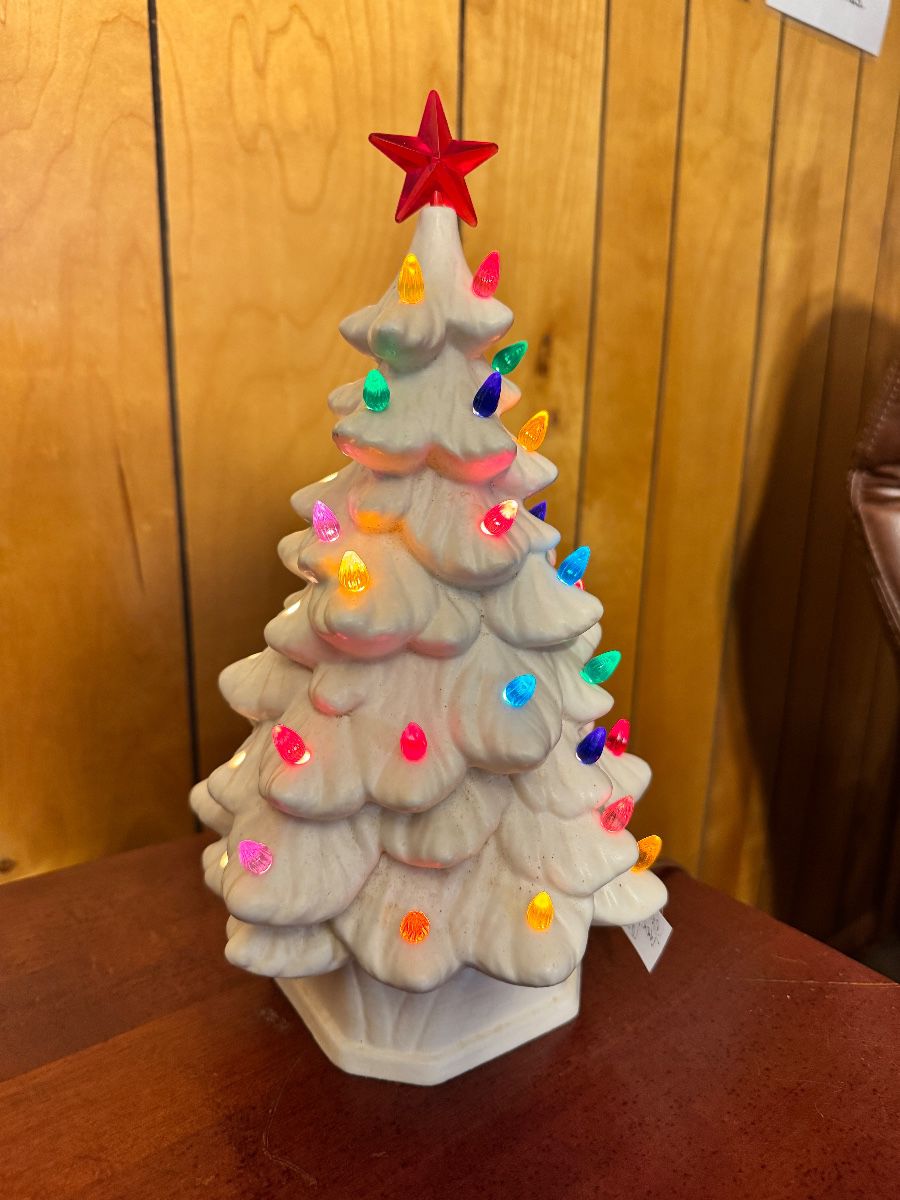 Ceramic Christmas Tree. 11-12 inches high 