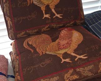 decorative French country rooster tapestry chair cushions
