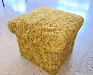 vintage shag  storage ottoman