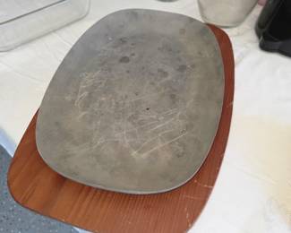 is a vintage mid-century modern sizzler platter