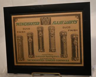Vintage Winchester Flashlights ad display 