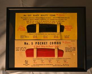 Vintage Black Beauty Comb Store Display