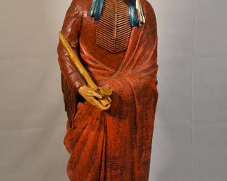 Vtg Repro Cigar Store Indian; FLAW