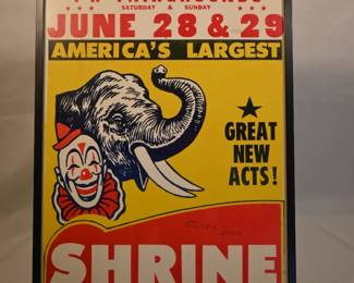 Vintage South Bend Shrine Circus poster