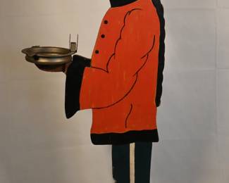 Vintage wooden cigarette receiver butler