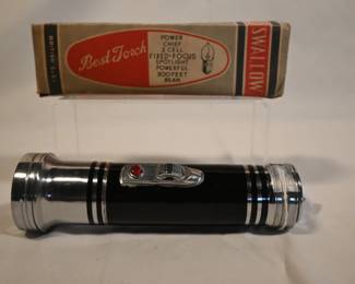 Vtg Swallow flashlight in original box