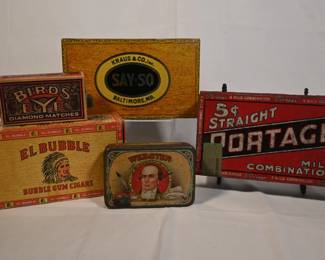 Vintage cigar tins and boxes