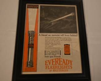 Eveready Flashlights framed ad