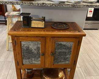 punched tin storage cabinet