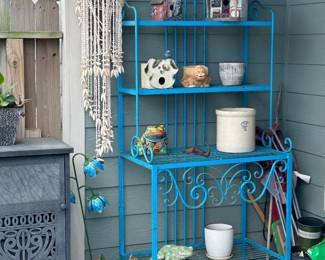 adorable blue garden rack