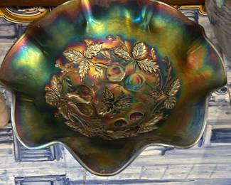 carnival glass bowl