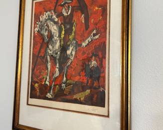 Don Quixote signed and numbered MCM framed print