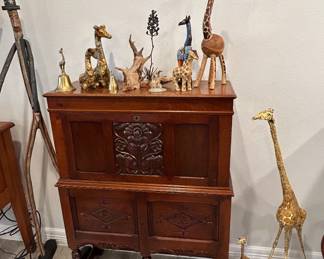 drop front desk with cabinet storage