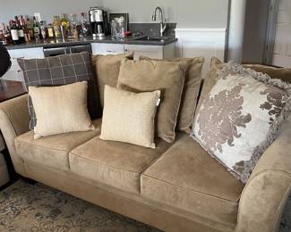 Couch $50 excellent condition. (Alcohol not for sale)