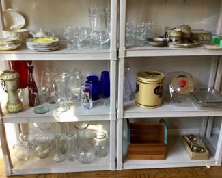 Glass Vases, Cookie Jar, Sherberts, Baking Dishes
