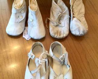 Vintage Baby Shoes White Leather