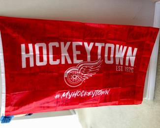 Hockey Town Red Wing Nylon Flag