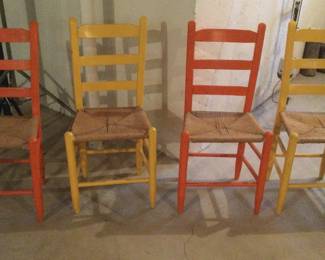 Ladder Back Chairs w/Rush Seats