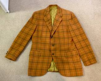 Vintage Cashmere Gold Plaid Sportscoat
