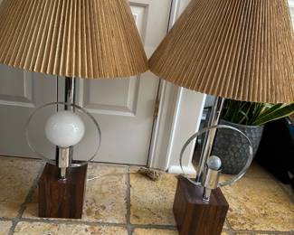 Pair of Mid Century Space Age / Orb Lamps