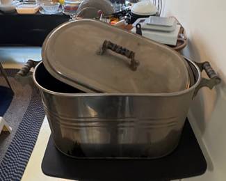 Vintage Copper Boiler Wash Tub with Lid second image