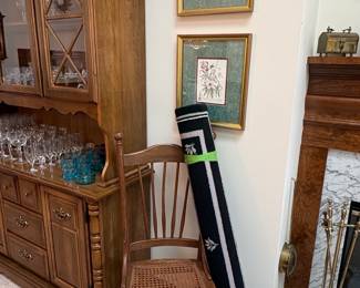 Antique Oak Spindle Back Cane Seat Chair