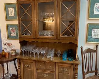 Vintage Oak China Hutch and Buffet by Richardson Brothers