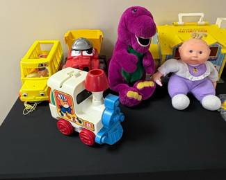 Assorted Vintage Toys FisherPrice, Barney, and Mickey Mouse second image