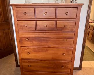 Crawford Furniture Solid Wood Shaker Style Tall Dresser with Seven Drawers
