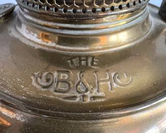 Brass Oil Lamp with THE OBH CO. Mark second image