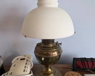 Brass Oil Lamp with THE OBH CO. Mark