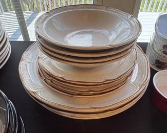 Hearthside Stoneware Baroque Pattern Dinnerware Set