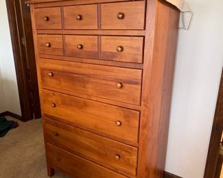 Crawford Furniture Solid Wood Shaker Style Tall Dresser with Seven Drawers second image