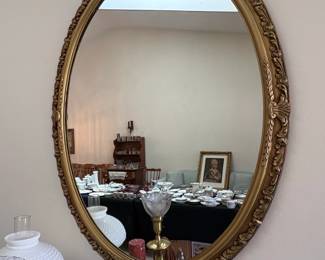 Vintage Ornate Oval Gilt Mirror, possibly Turner Manufacturing