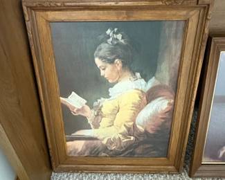 Assorted Framed Art Prints and Glass Lamps second image