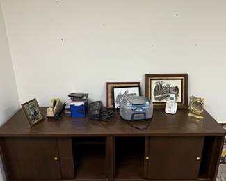 MidCentury Modern Walnut Credenza with Sliding Doors second image