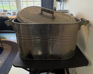 Vintage Copper Boiler Wash Tub with Lid