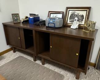 MidCentury Modern Walnut Credenza with Sliding Doors