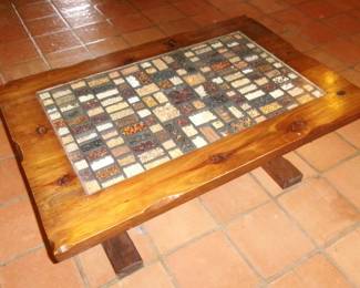 custom made coffee table with inlaid seeds