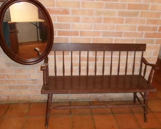 vintage bench and mirror