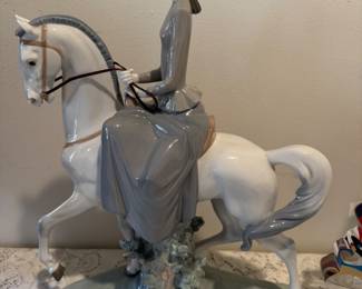large Lladro "Women on Horse" 18" H