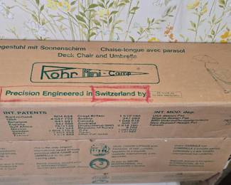 Rohr mini camp umbrella chair- mid century NOS Heavy duty 