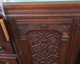 front  of  buffet  with  glass  top