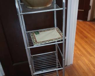 metal shelf and flower pot